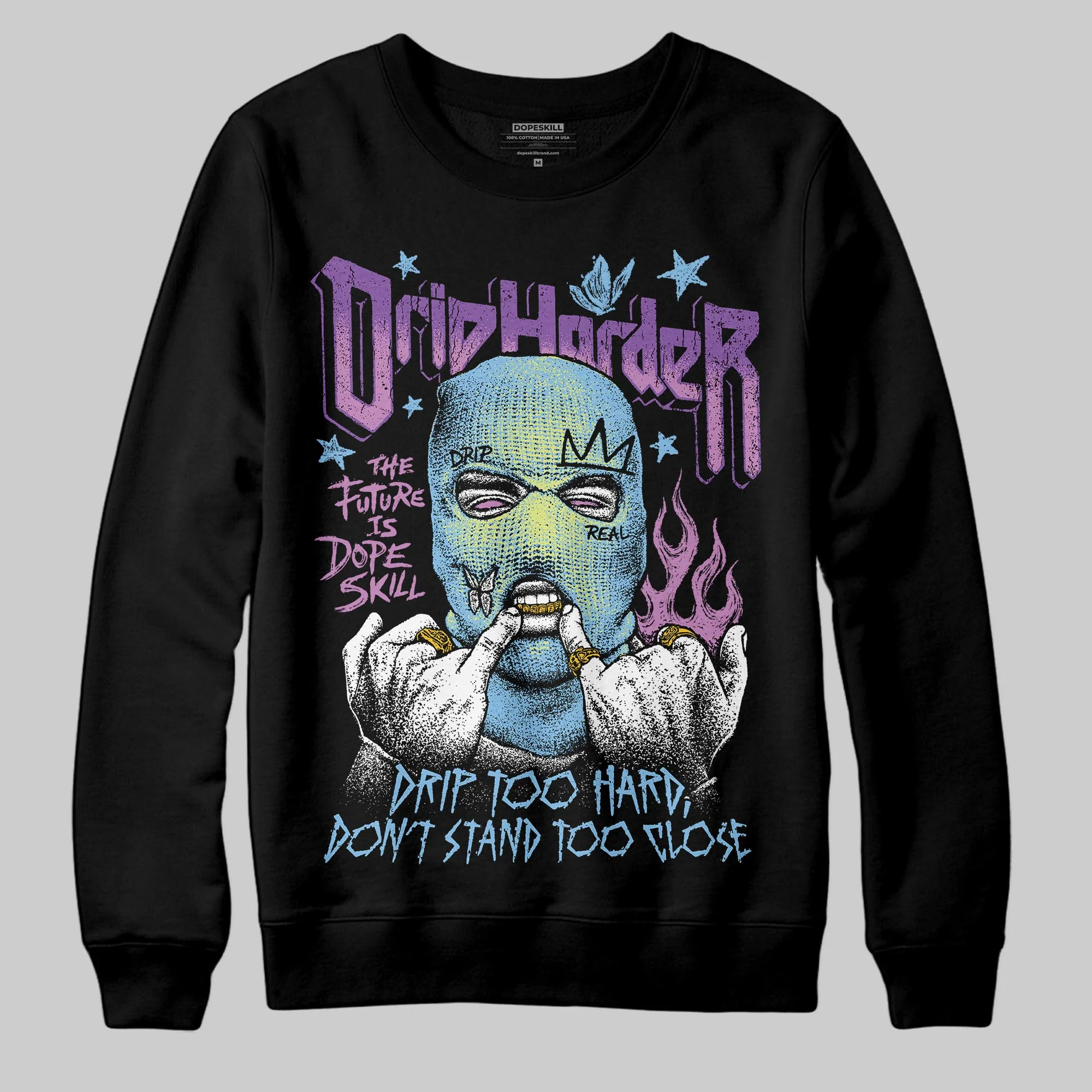 University Blue Collection DopeSkill Sweatshirt Drip Harder Graphic - Image 2