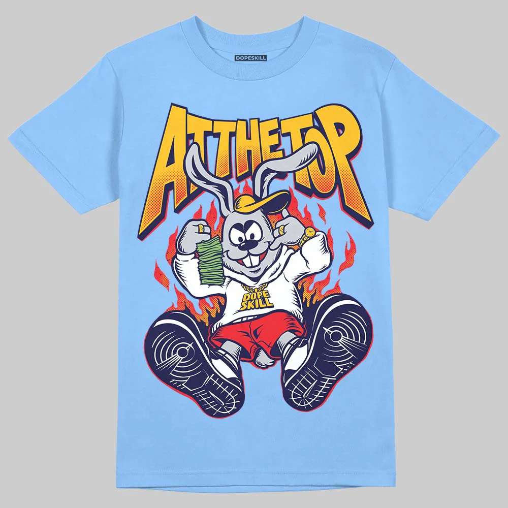 University Blue Collection DopeSkill T-Shirt At The Top Graphic - Image 3