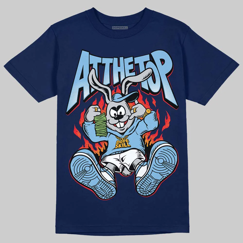 University Blue Collection DopeSkill T-Shirt At The Top Graphic - Image 4