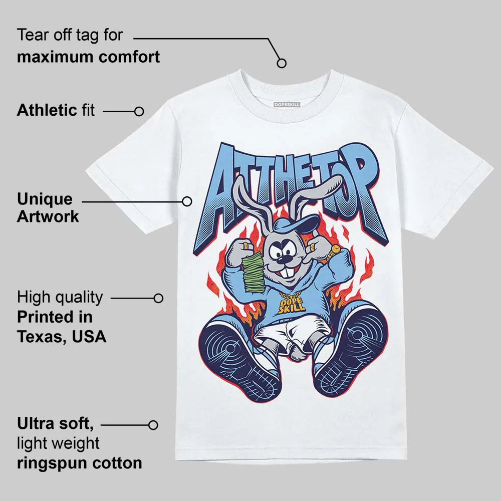 University Blue Collection DopeSkill T-Shirt At The Top Graphic - Image 5