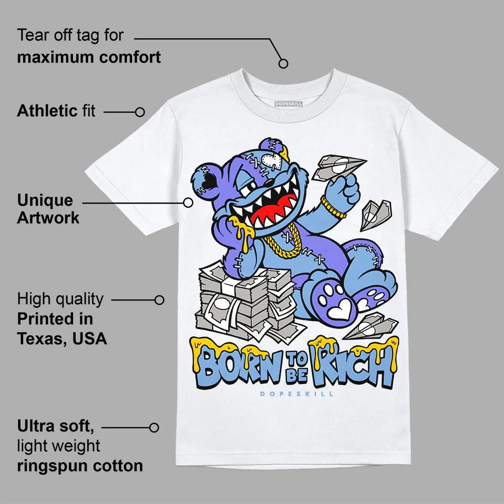 University Blue Collection DopeSkill T-Shirt Born To Be Rich Graphic - Image 3