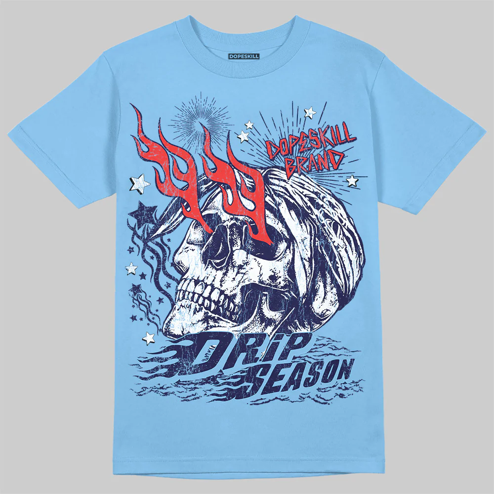 University Blue Collection DopeSkill T-Shirt Drip Season Graphic - Image 3