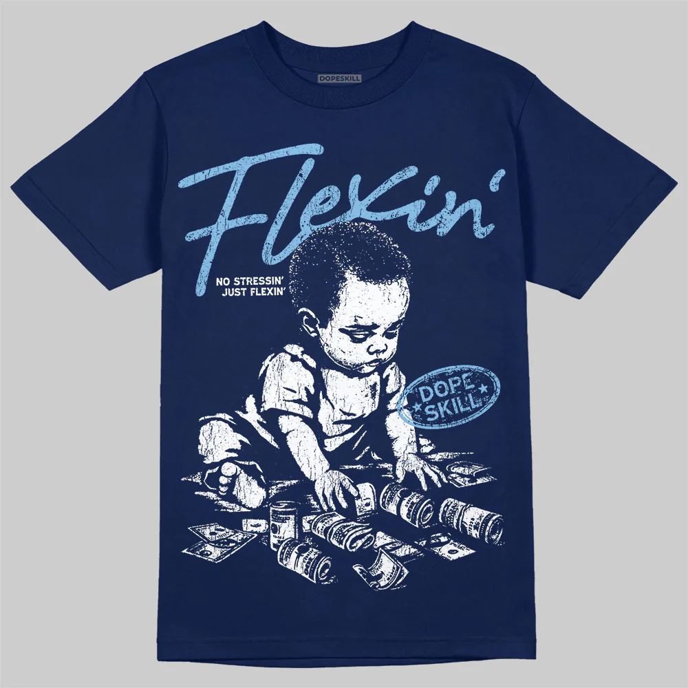 University Blue Collection DopeSkill T-Shirt Flexin' Graphic - Image 4