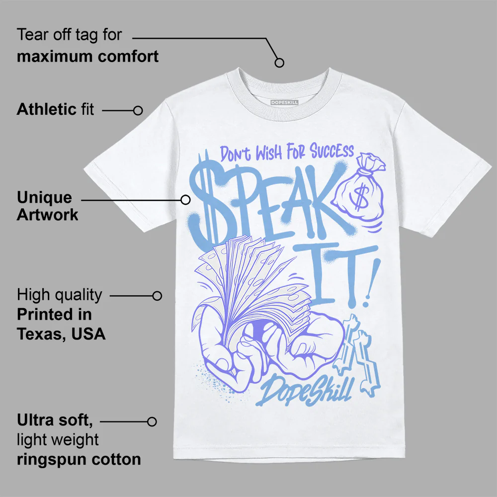 University Blue Collection DopeSkill T-Shirt Speak It Graphic - Image 3