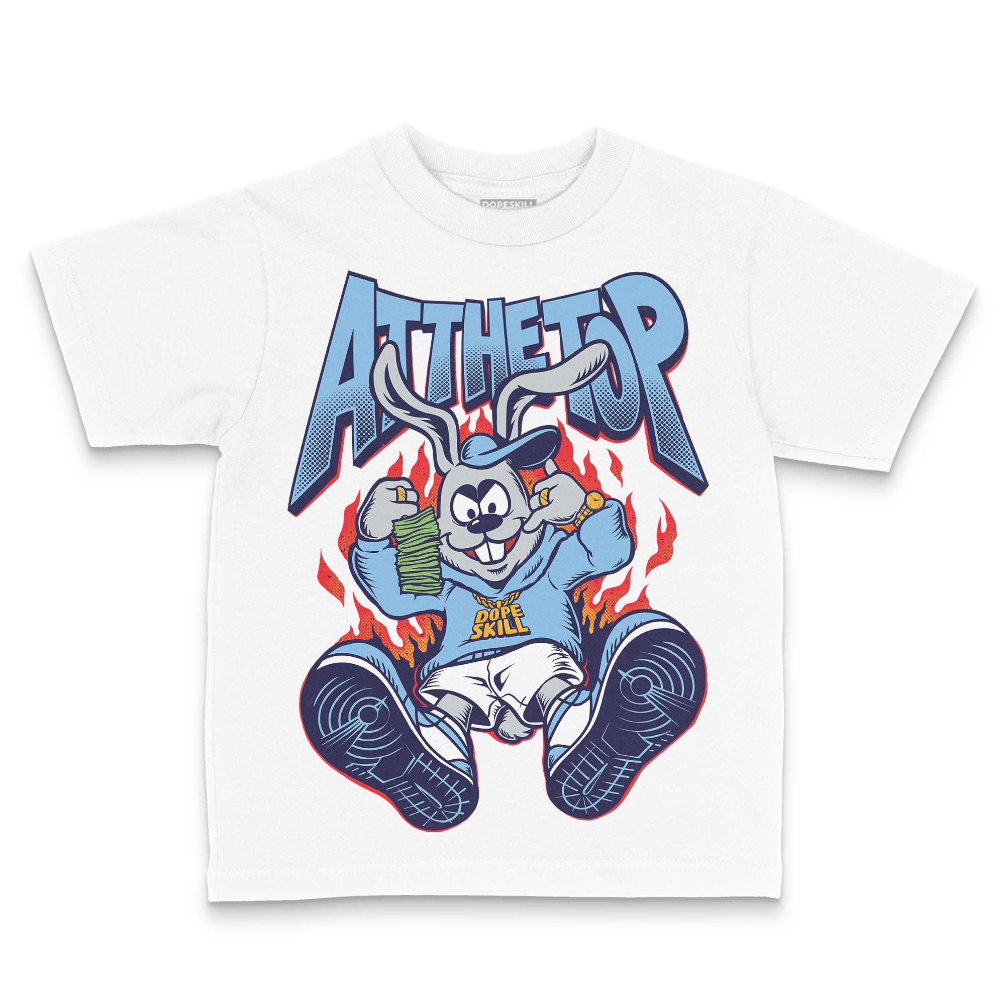 University Blue Collection DopeSkill Toddler Kids T-shirt At The Top Graphic