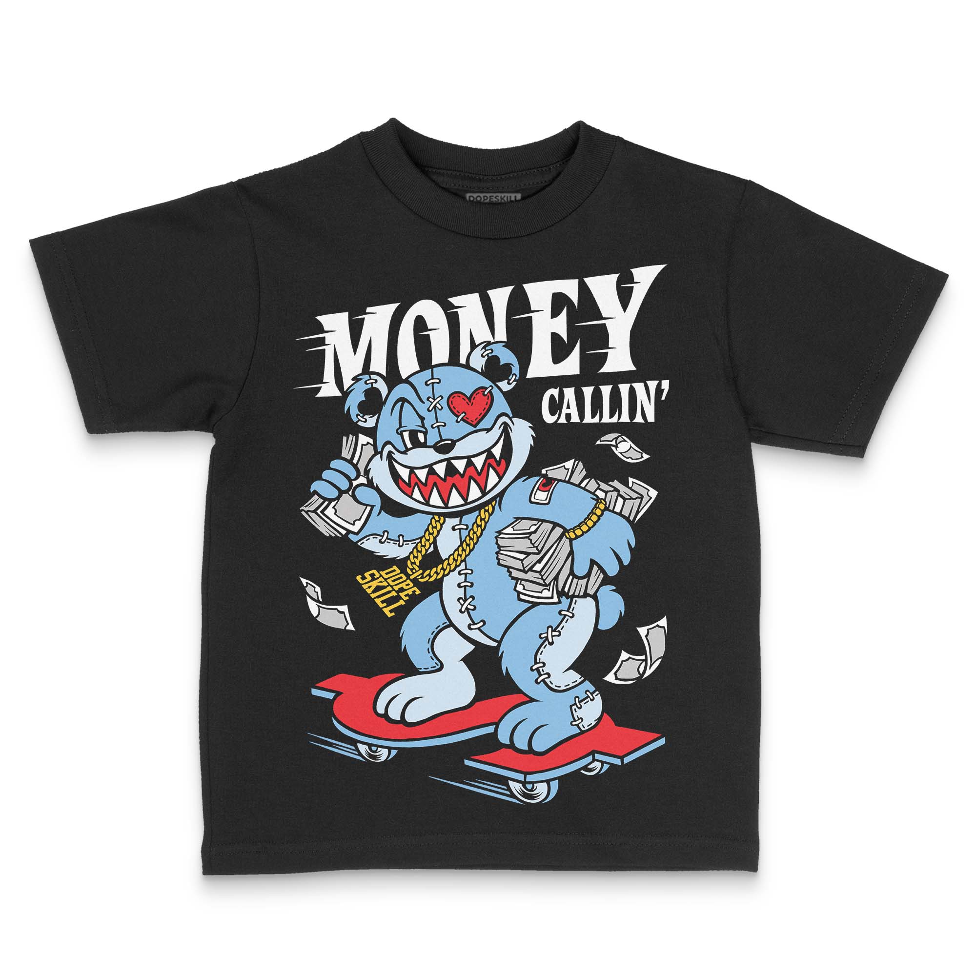 University Blue Collection DopeSkill Toddler Kids T-shirt Money Callin' Graphic - Image 2