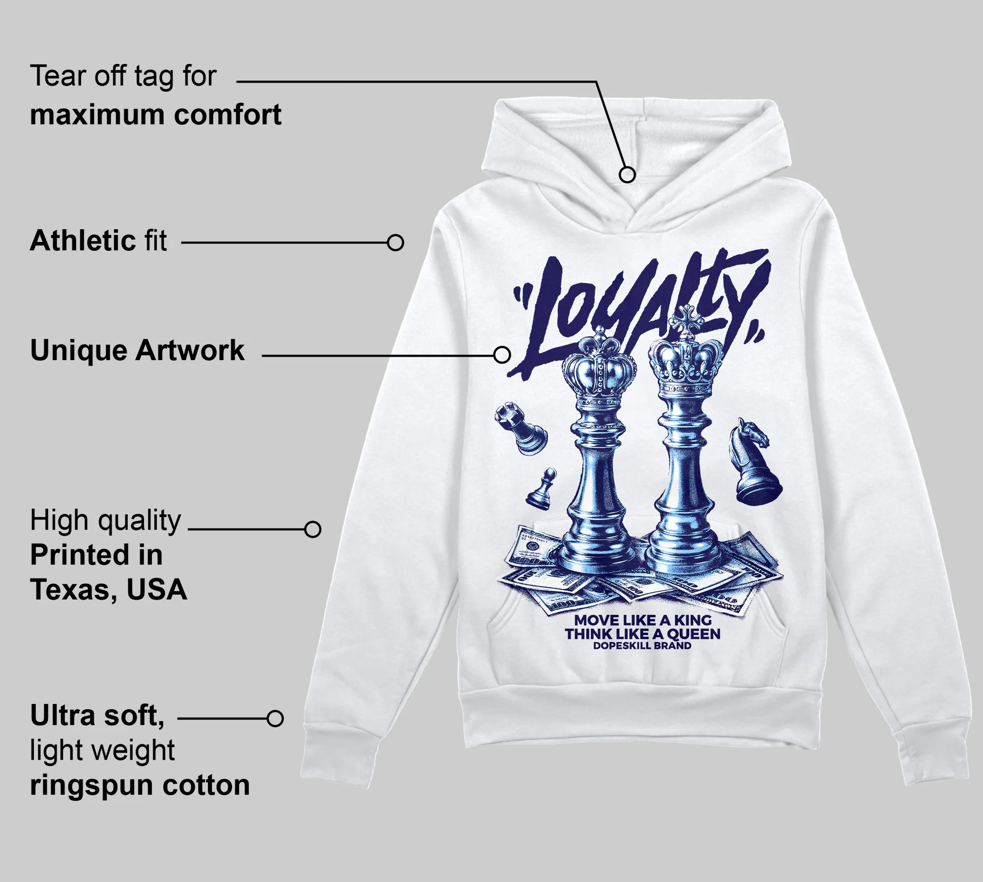 University Blue 'Loyalty' DopeSkill Graphic Hoodie - Image 3