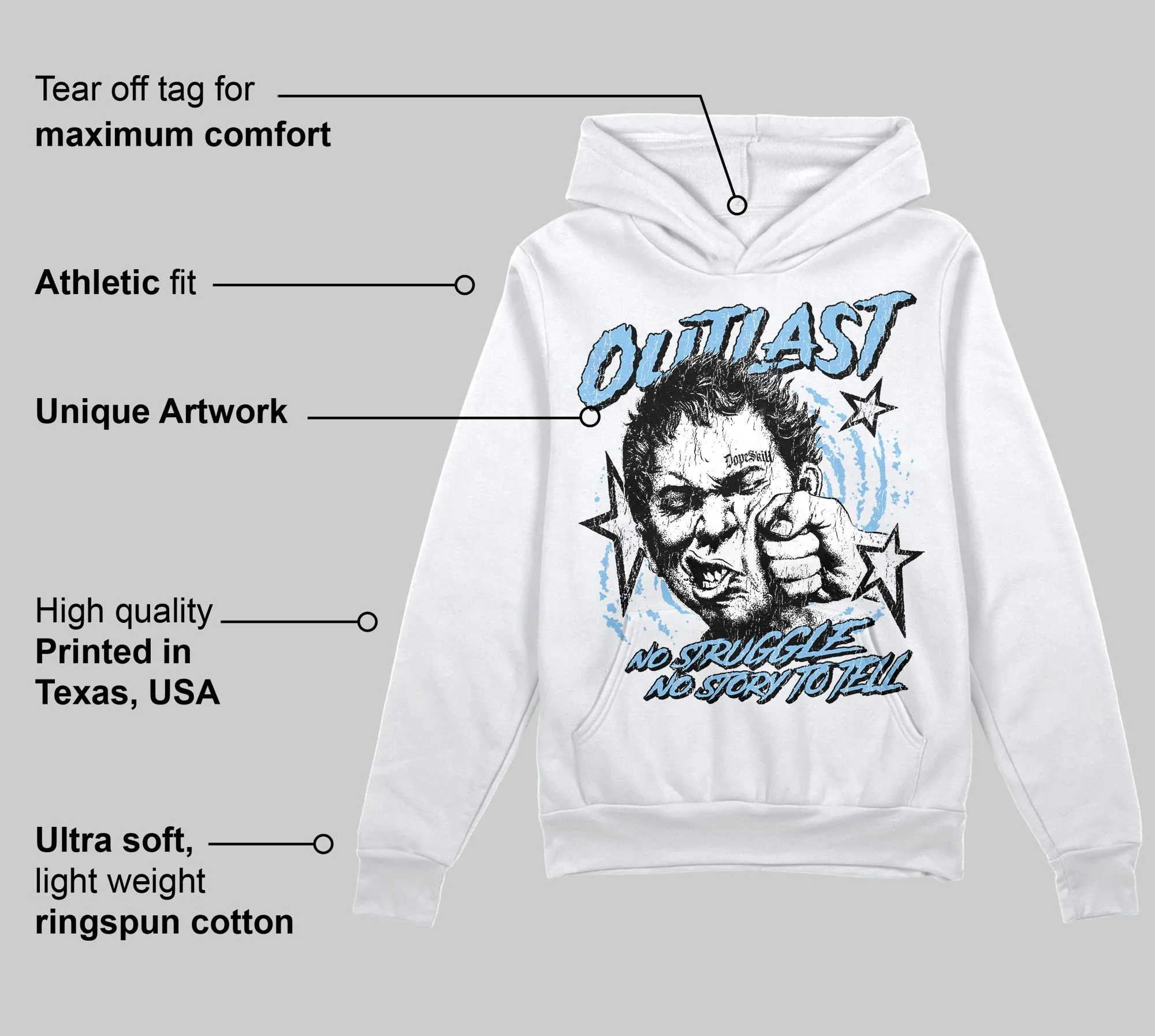 University Blue 'Outlast' DopeSkill Graphic Hoodie - Image 3