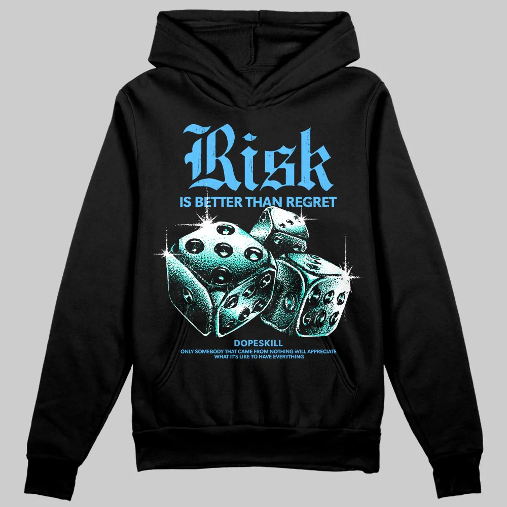 University Blue 'Risk Is Better Than Regret' DopeSkill Graphic Hoodie - Image 2
