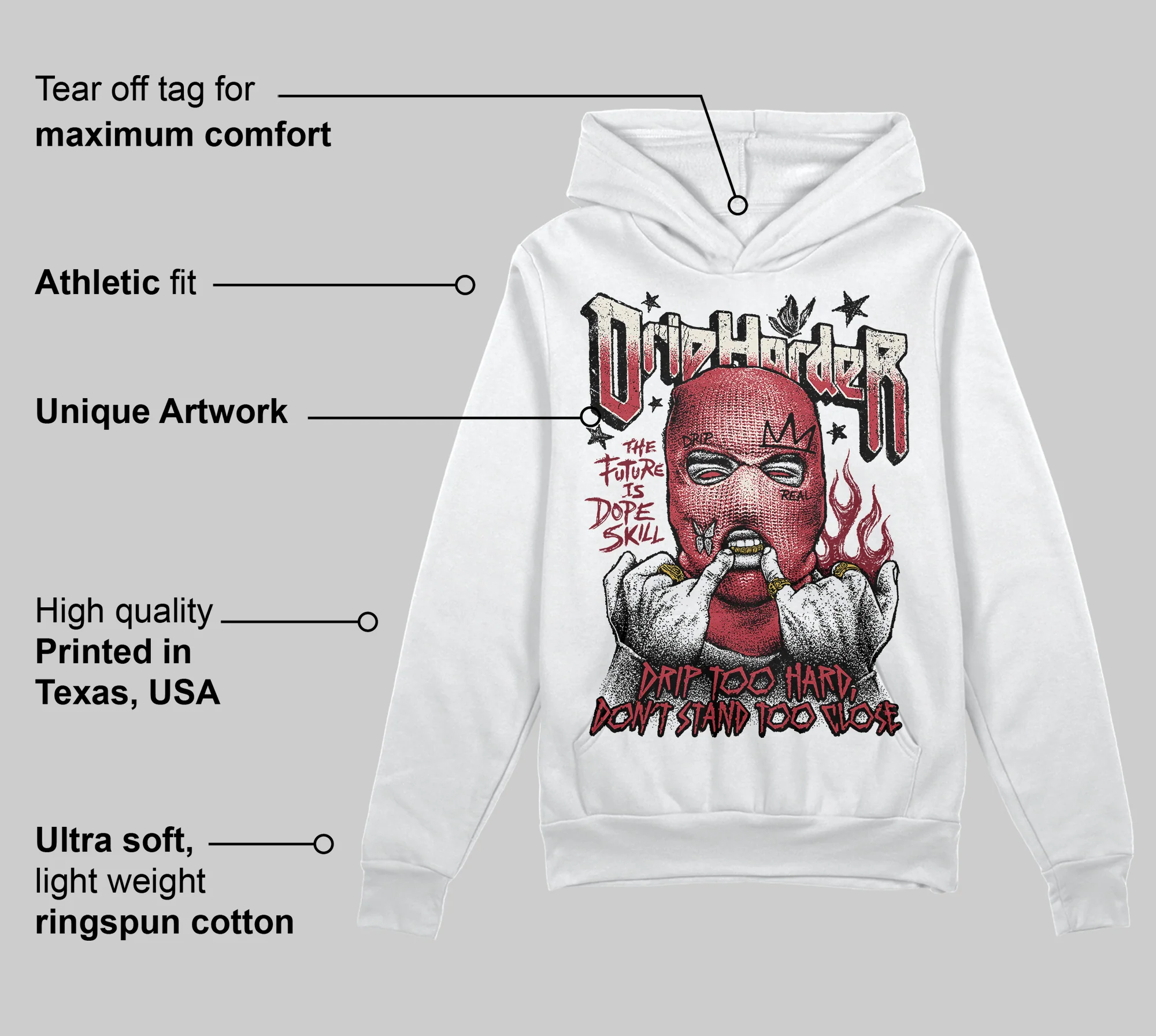 Valentine’s Day 4s DopeSkill Hoodie Sweatshirt Drip Harder Graphic - Image 3