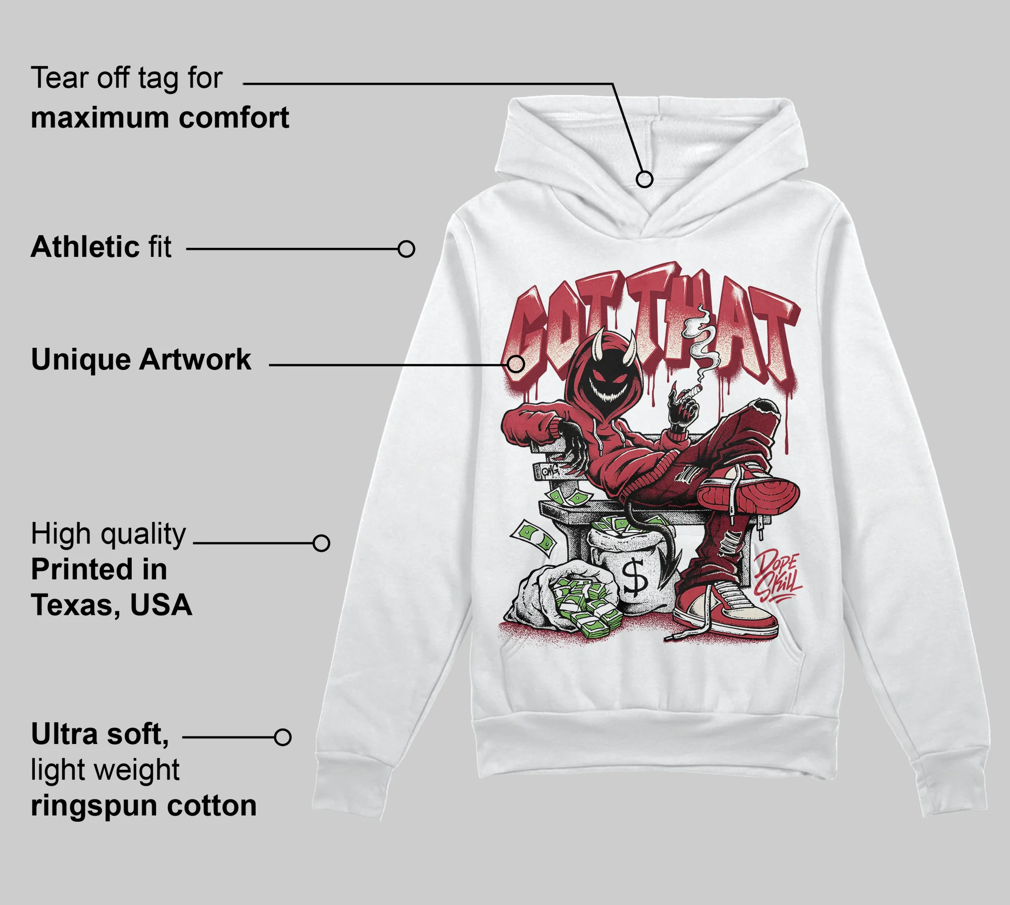 Valentine’s Day 4s DopeSkill Hoodie Sweatshirt Got That Graphic - Image 3