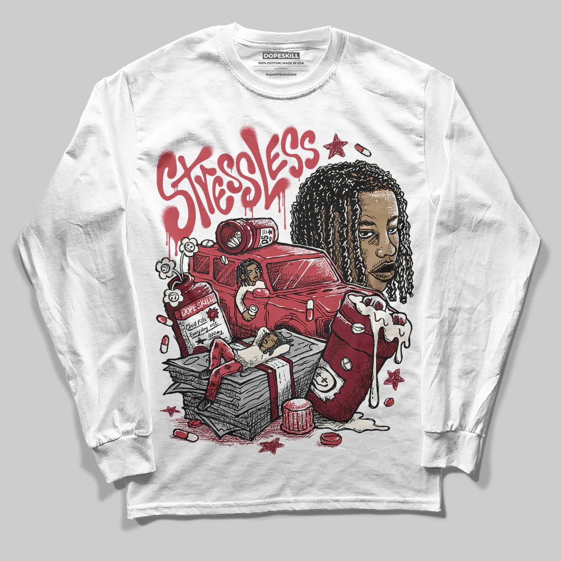 Valentine’s Day 4s DopeSkill Long Sleeve T-Shirt Stressless Graphic