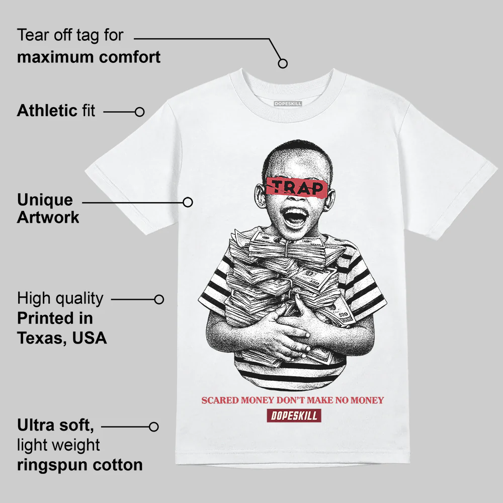 Valentine’s Day 4s DopeSkill T-Shirt Scared Money Don't Make No Money Graphic - Image 3