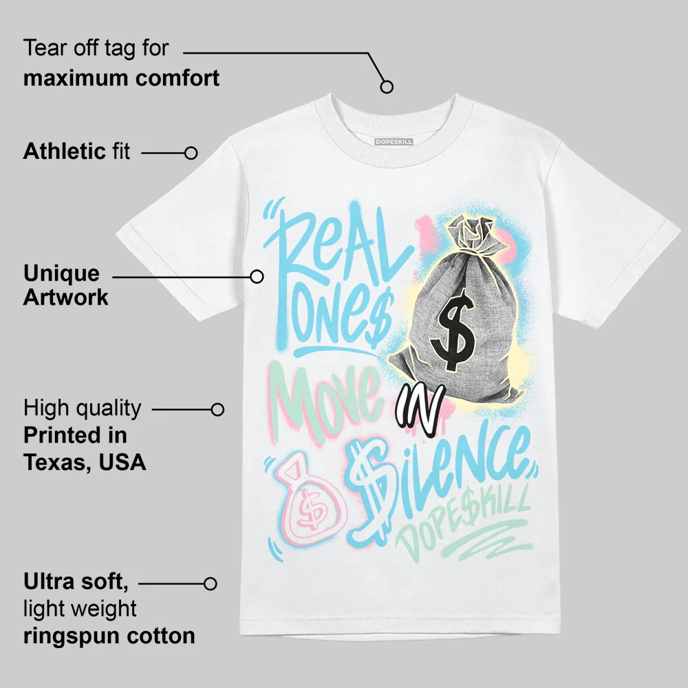 Verdy x SB Dunk Visty DopeSkill T-Shirt Real Ones Move In Silence Graphic - Image 3