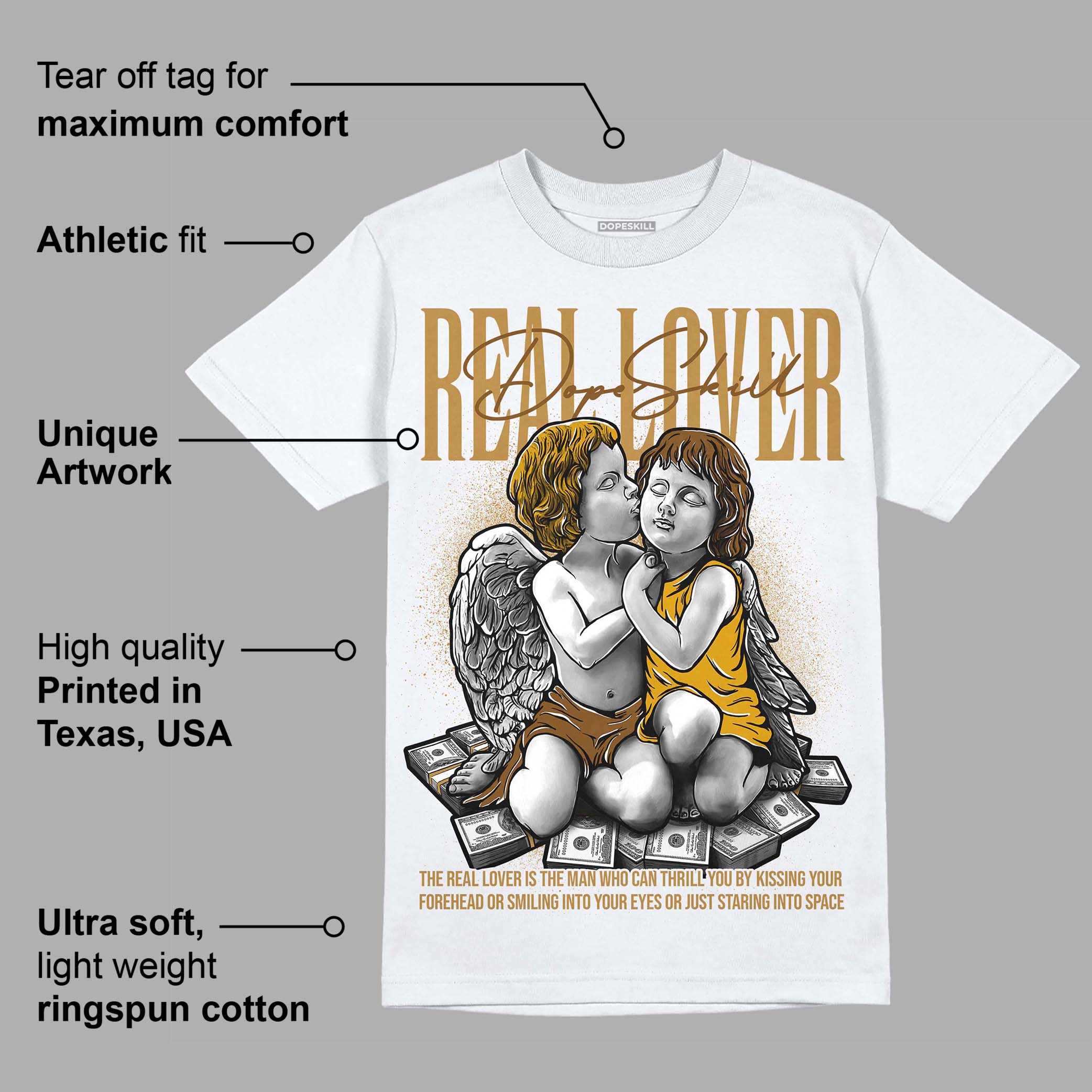 Wheat 13s DopeSkill T-Shirt Real Lover Graphic - Image 3