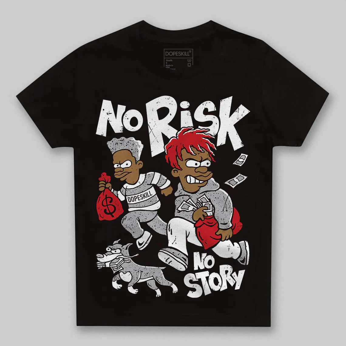 White Cement 4s DopeSkill Toddler Kids T-shirt No Risk No Story Graphic - Image 2