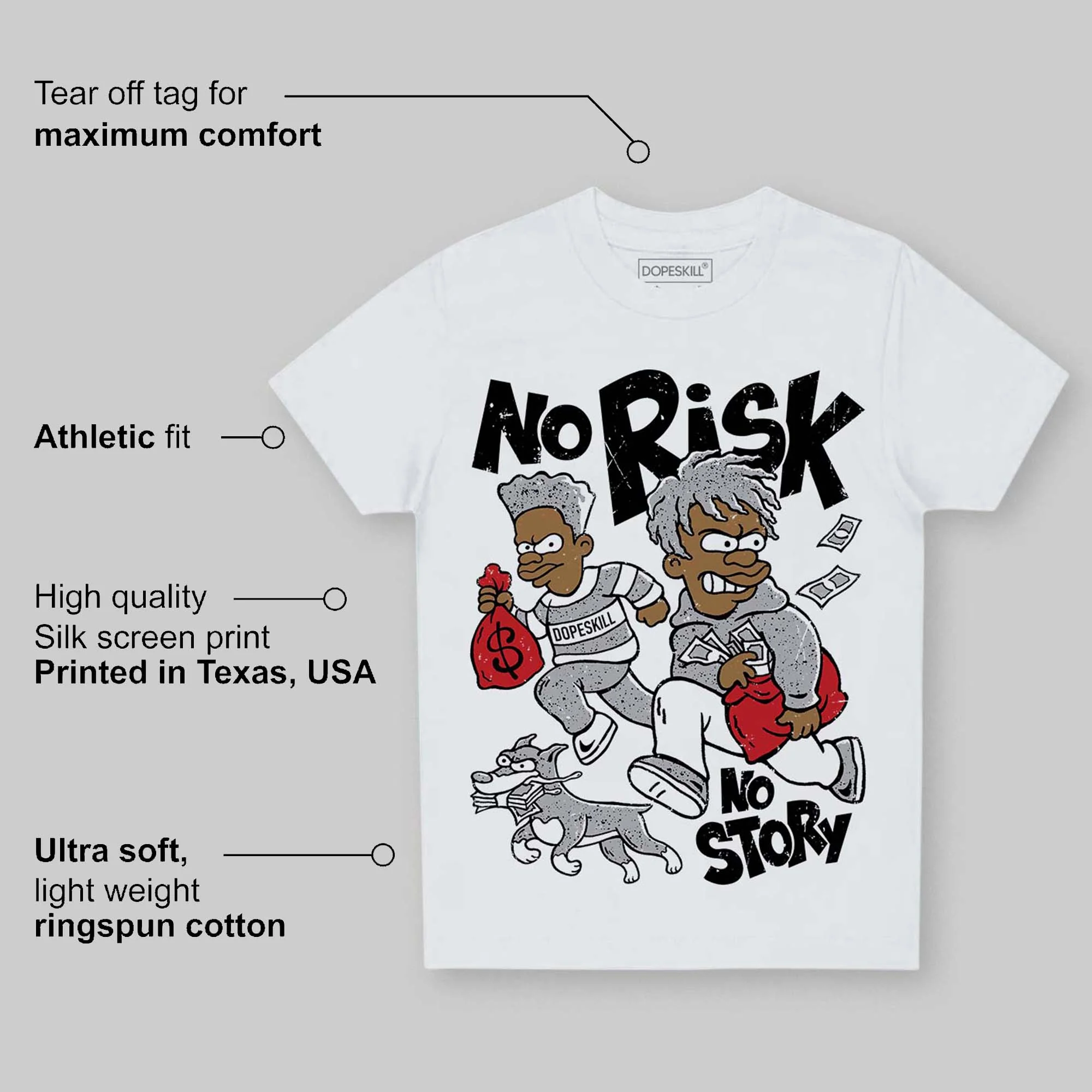 White Cement 4s DopeSkill Toddler Kids T-shirt No Risk No Story Graphic - Image 3