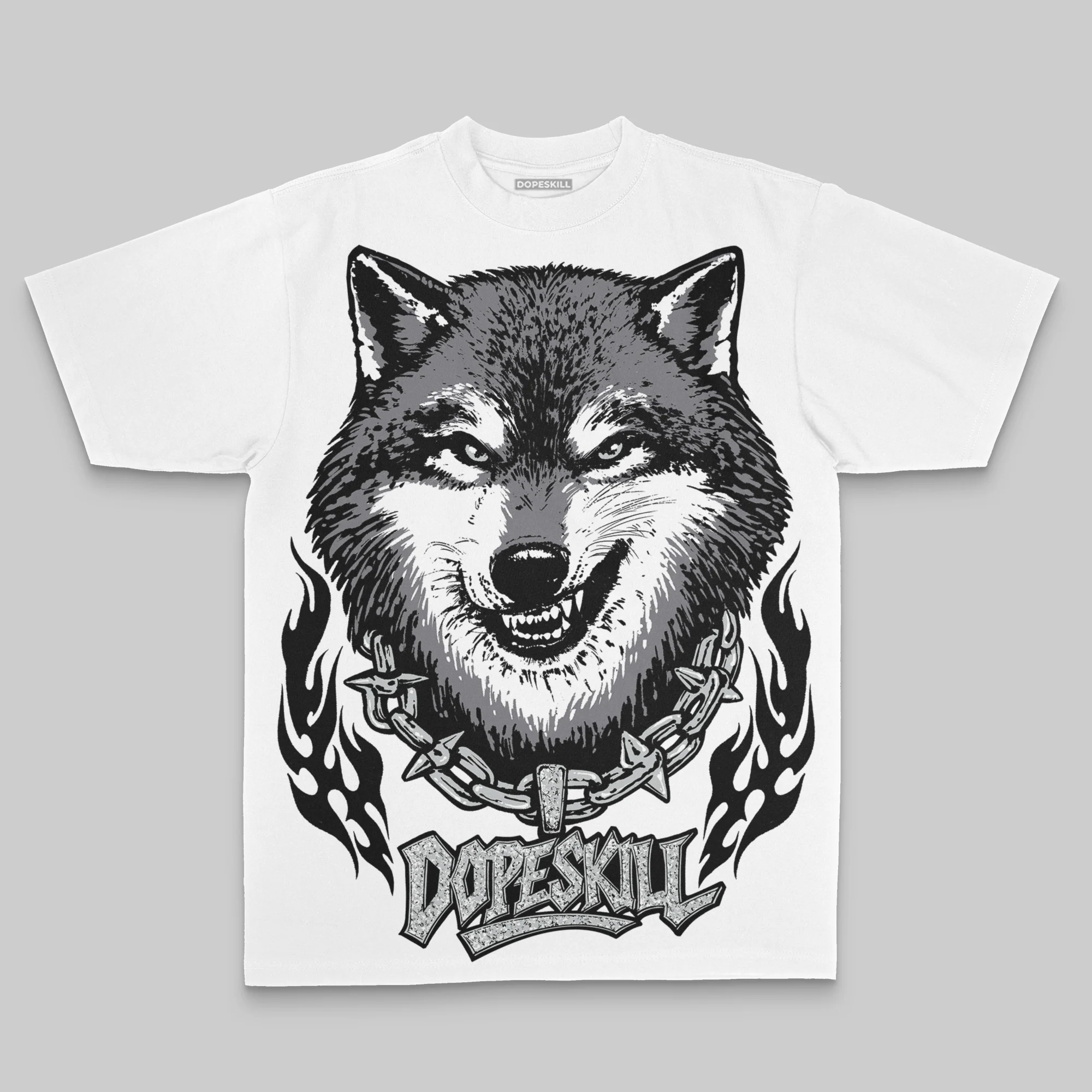 Wolf Grey 12s Oversize Print 'Wolf Grey' DopeSkill Graphic T-shirt - Image 2