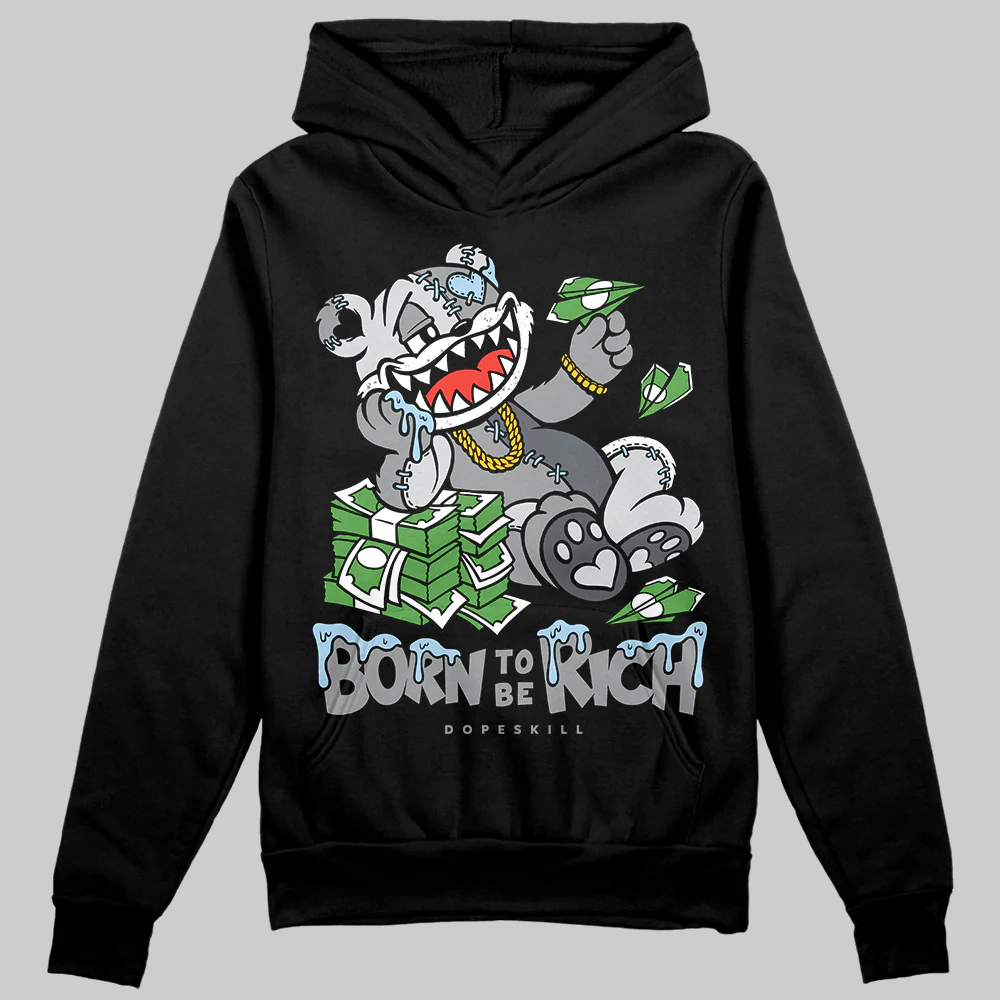 Wolf Grey 5s DopeSkill Hoodie Sweatshirt Born To Be Rich Graphic - Image 2