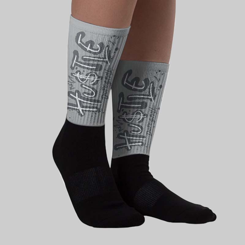 Wolf Grey 5s DopeSkill Sublimated Sock Hustle Graphic - Image 2