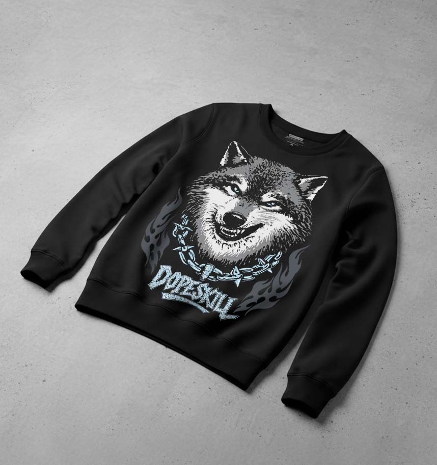 Wolf Grey 5s DopeSkill Sweatshirt Wolf Grey Graphic - Image 4