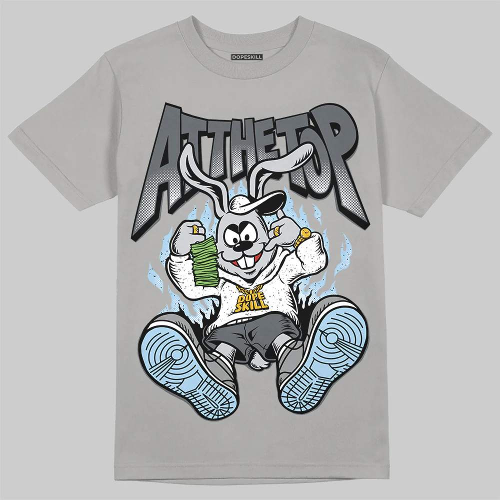 Wolf Grey 5s DopeSkill T-Shirt At The Top Graphic - Image 3