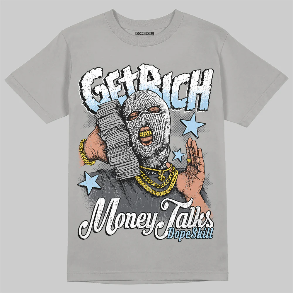 Wolf Grey 5s DopeSkill T-Shirt Get Rich Graphic - Image 3
