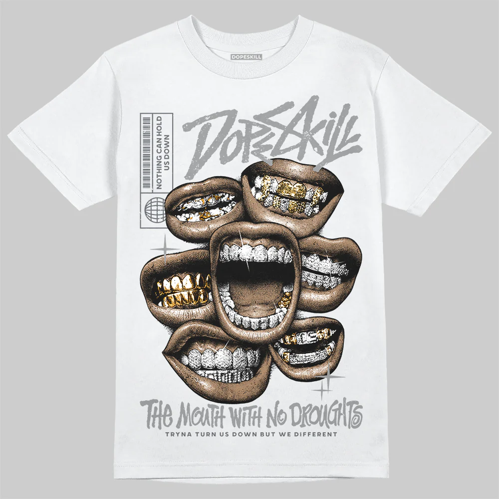 Wolf Grey 5s DopeSkill T-Shirt The Mouth With No Droughts Graphic
