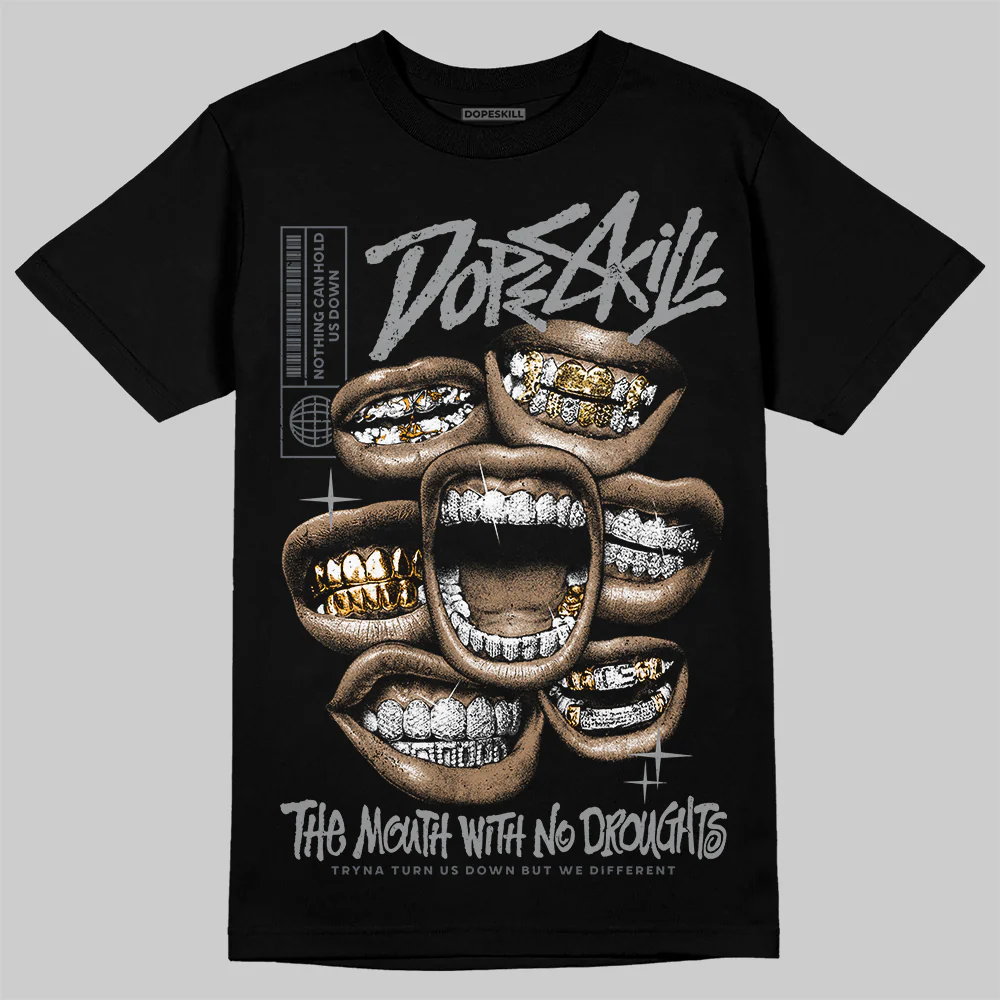 Wolf Grey 5s DopeSkill T-Shirt The Mouth With No Droughts Graphic - Image 2