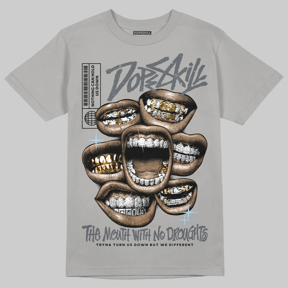 Wolf Grey 5s DopeSkill T-Shirt The Mouth With No Droughts Graphic - Image 3