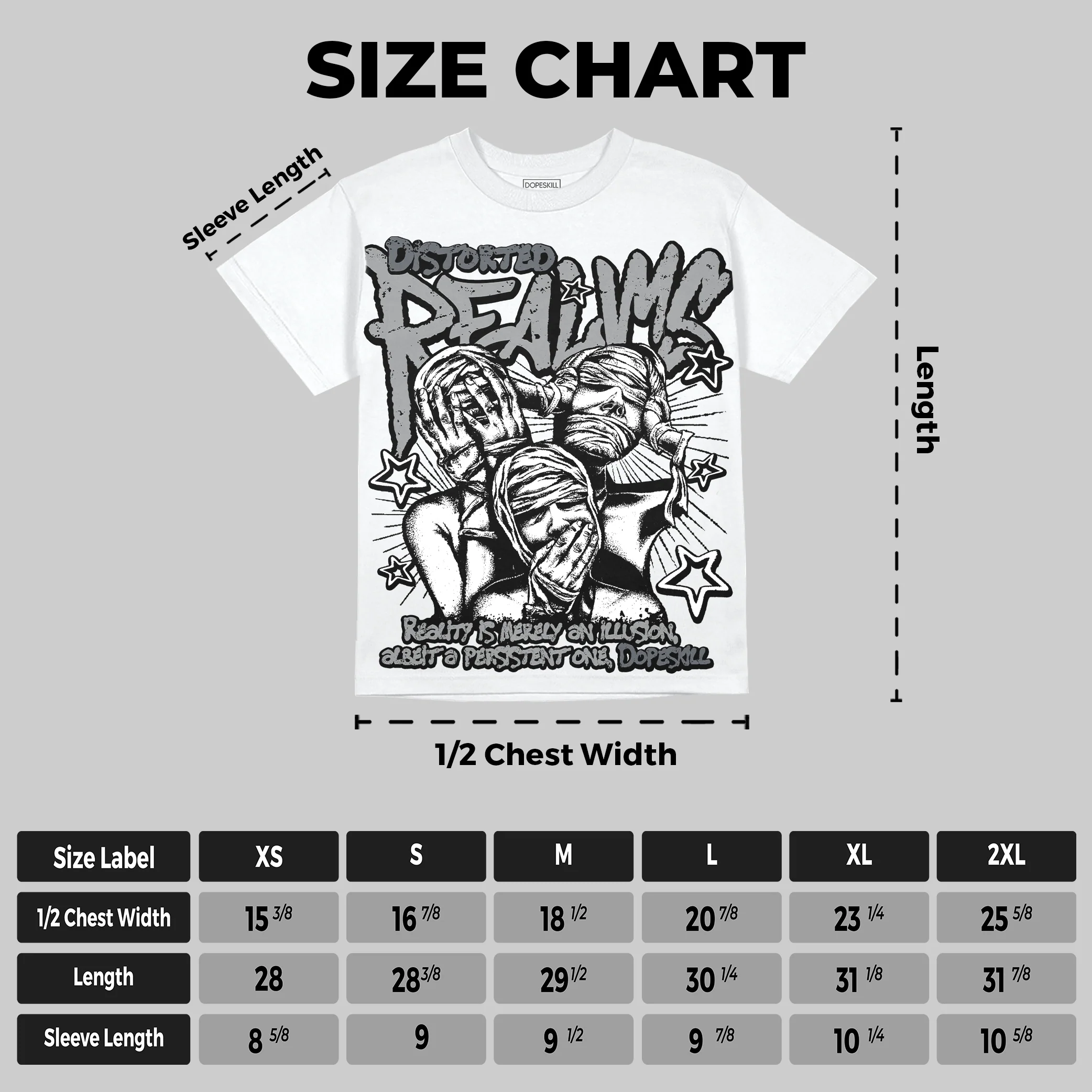 Wolf Grey 5s Oversize Print 'Distorted Realms' DopeSkill Graphic T-shirt - Image 3