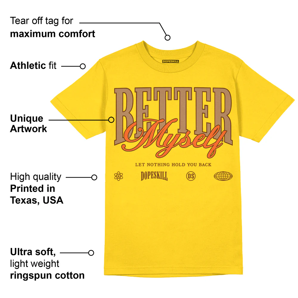 Yellow Collection DopeSkill Gold T-shirt Better Myself Graphic - Image 2