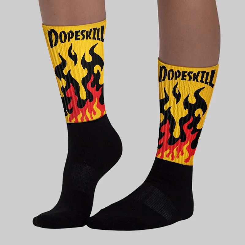 Yellow Collection DopeSkill Sublimated Socks FIRE Graphic - Image 3