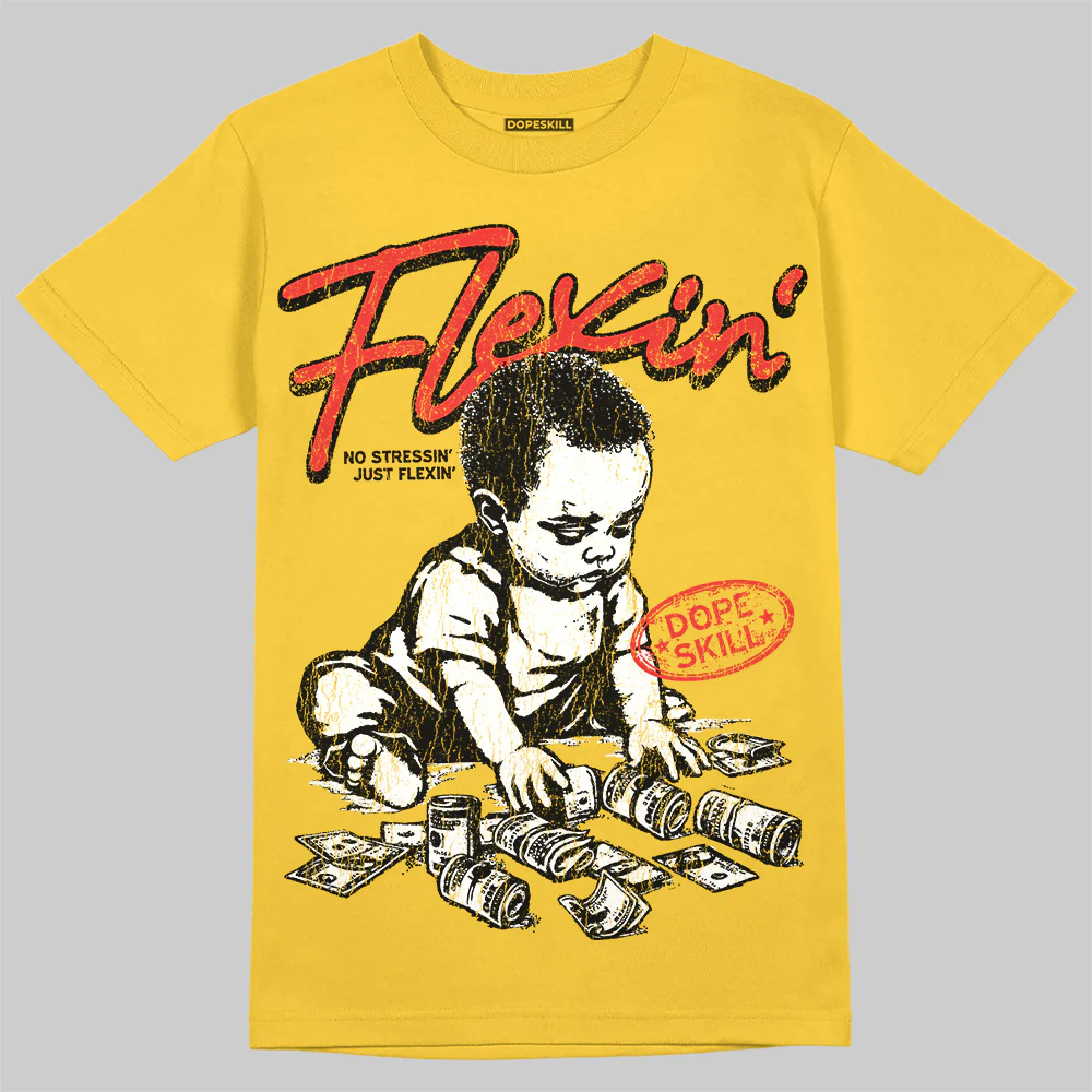 Yellow Collection DopeSkill T-Shirt Flexin' Graphic - Image 3