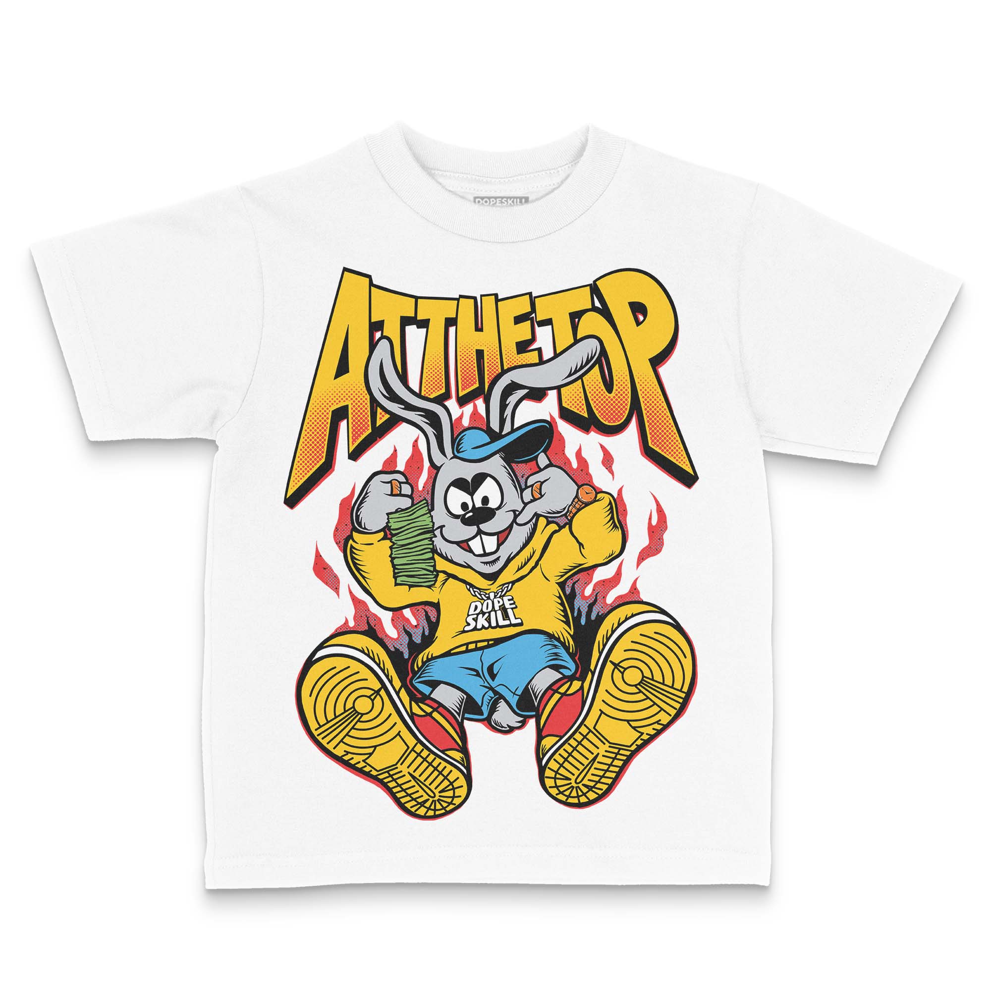 Yellow Collection DopeSkill Toddler Kids T-shirt At The Top Graphic - Image 2