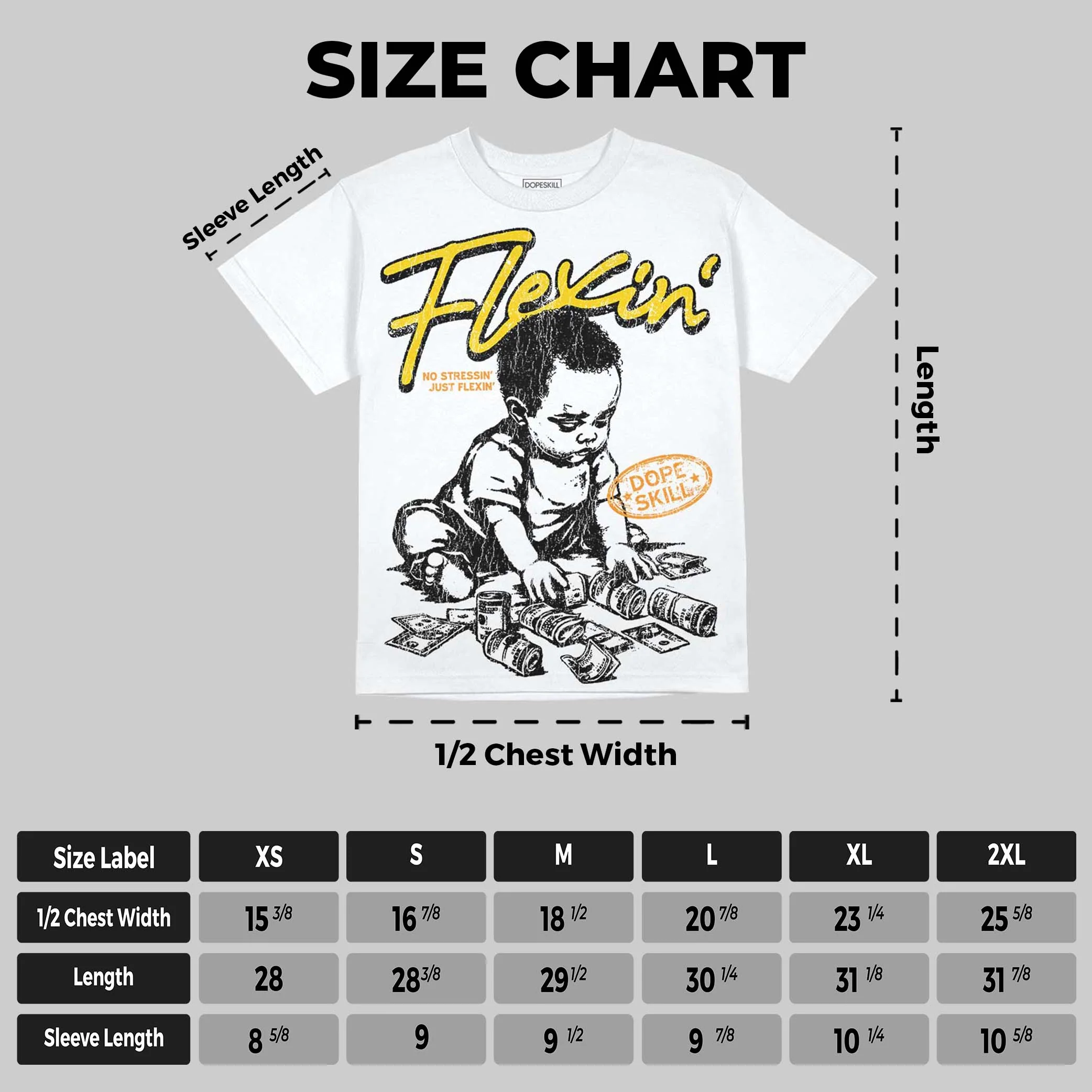 Yellow Ochre 6s DopeSkill Oversize Print T-Shirt Flexin' Graphic - Image 2