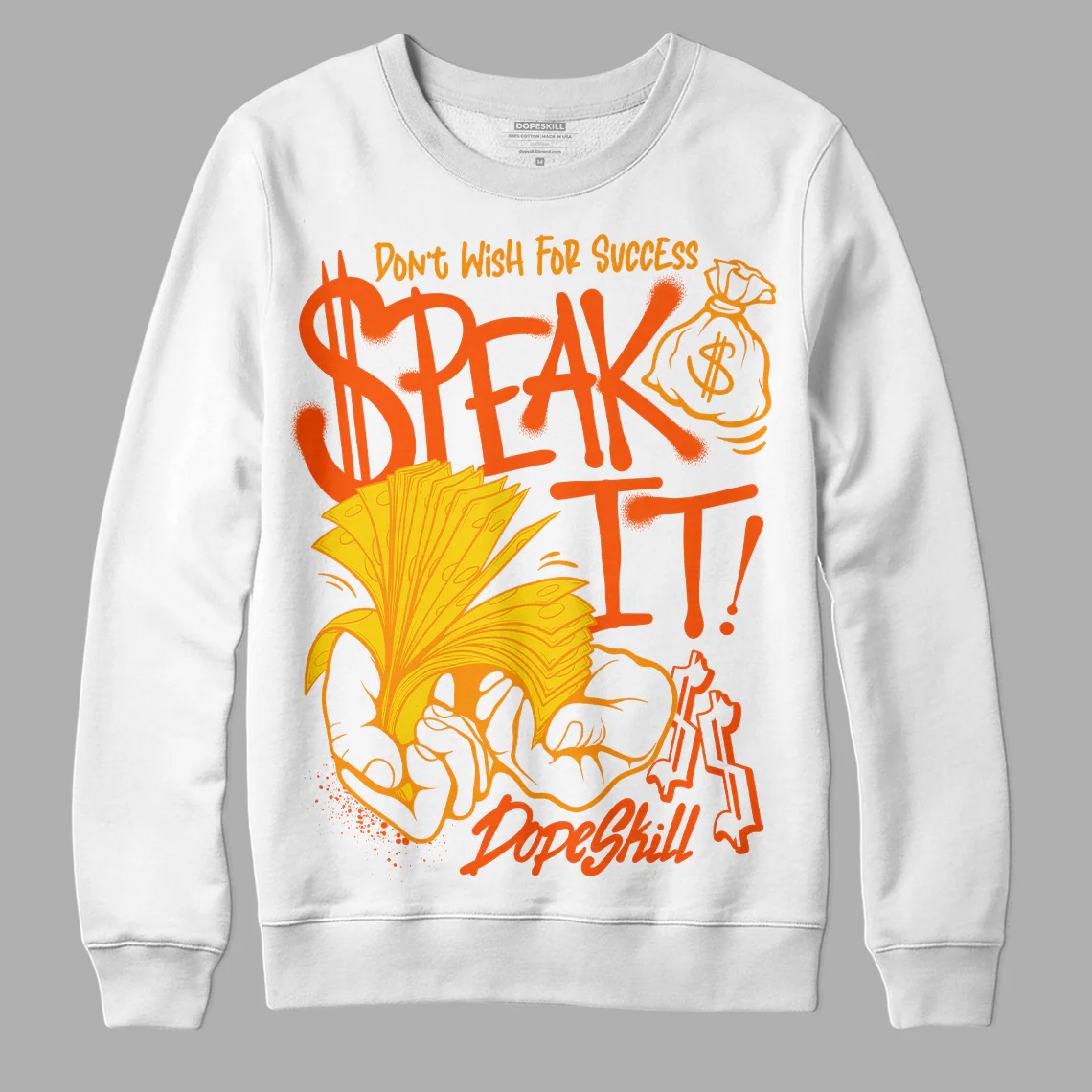 Yellow Ochre 6s DopeSkill Sweatshirt Speak It Graphic - Image 2