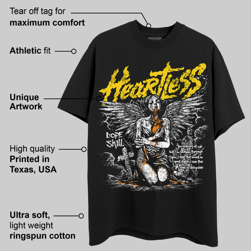 Yellow Ochre 6s DopeSkill T-Shirt Heartless Graphic - Image 3