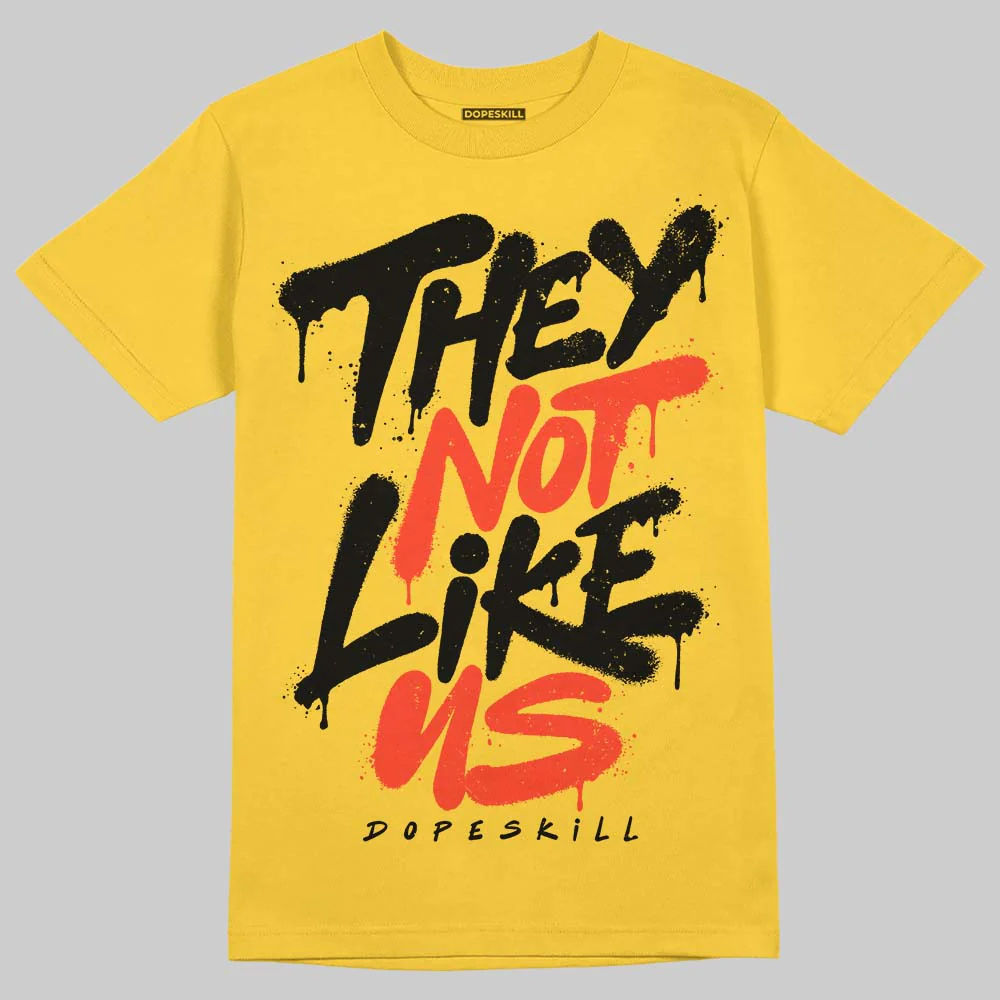 Yellow Ochre 6s DopeSkill T-Shirt They Not Like Us Graphic - Image 2