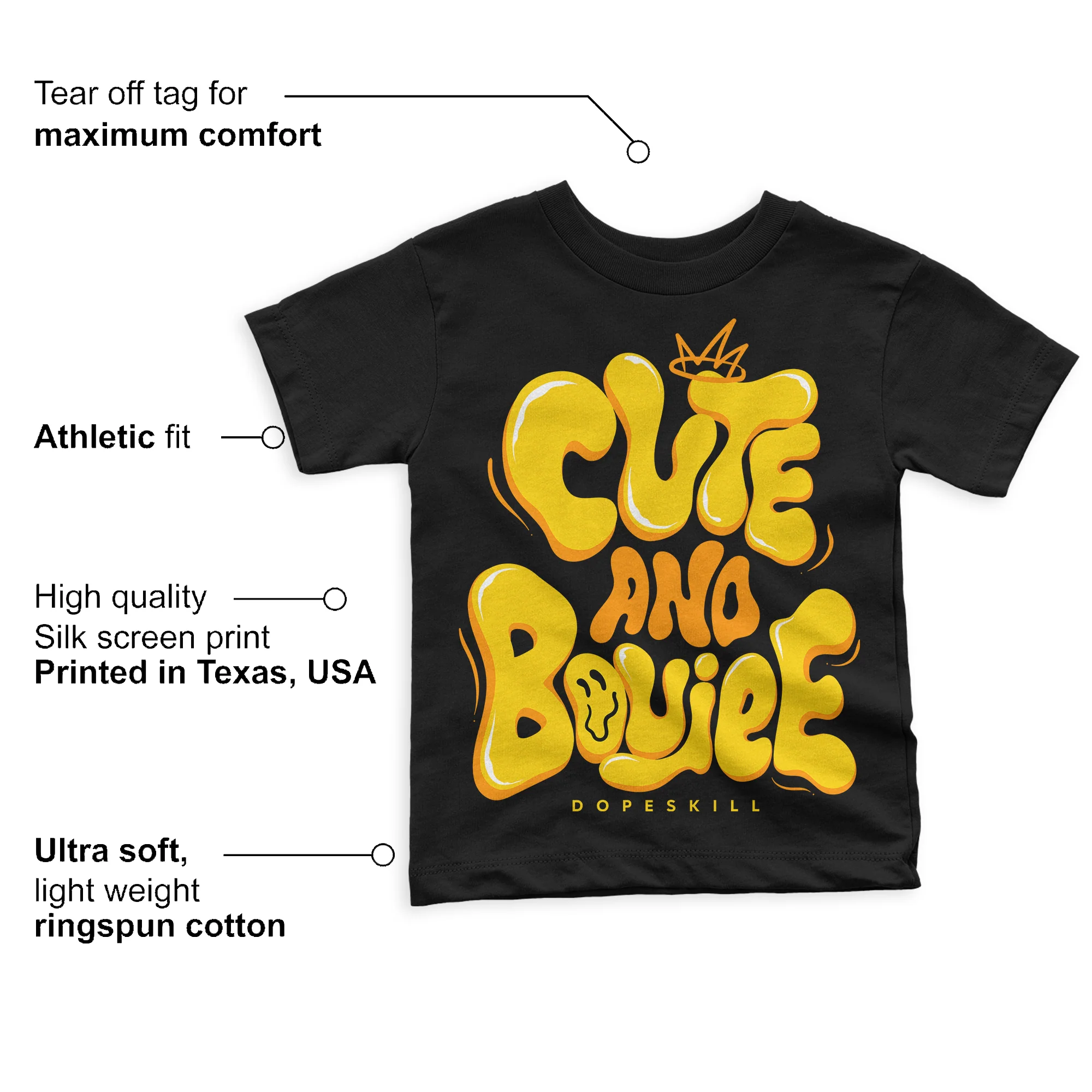 Yellow Ochre 6s DopeSkill Toddler Kids T-shirt Cute and Boujee Graphic - Image 3