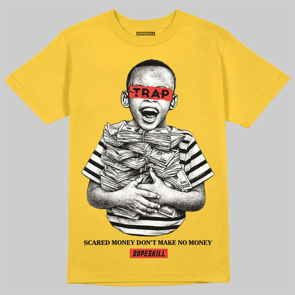 Yellow 'Scared Money Don't Make No Money' DopeSkill Graphic T-Shirt - Image 3