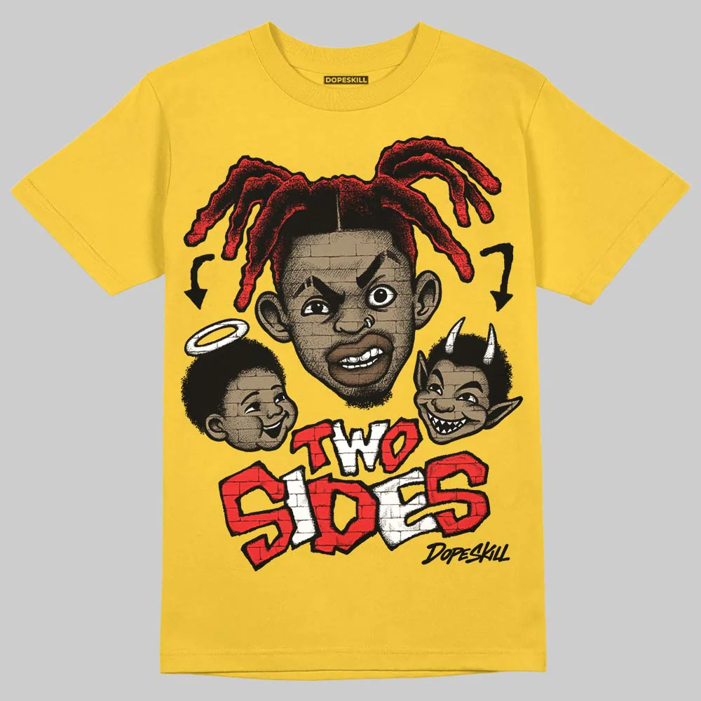 Yellow 'Two Sides' DopeSkill Graphic T-Shirt - Image 3